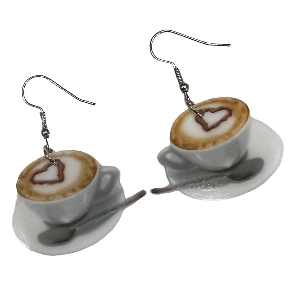 Coffee, Latte Acrylic Earrings